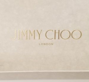 Jimmy Choo shoe box with dust bag and pamphlet